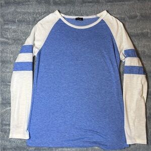 Casual Blue and White Raglan Shirt